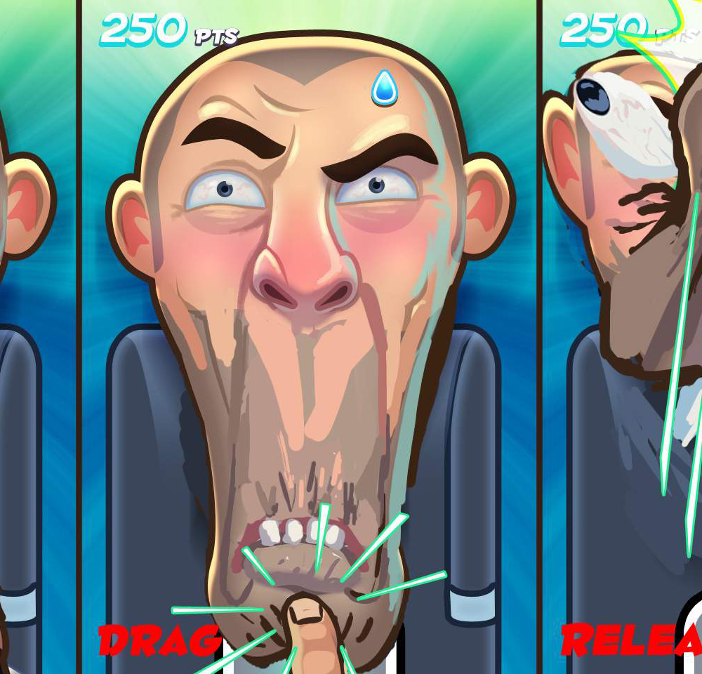 slaping face game deformation process iphone res